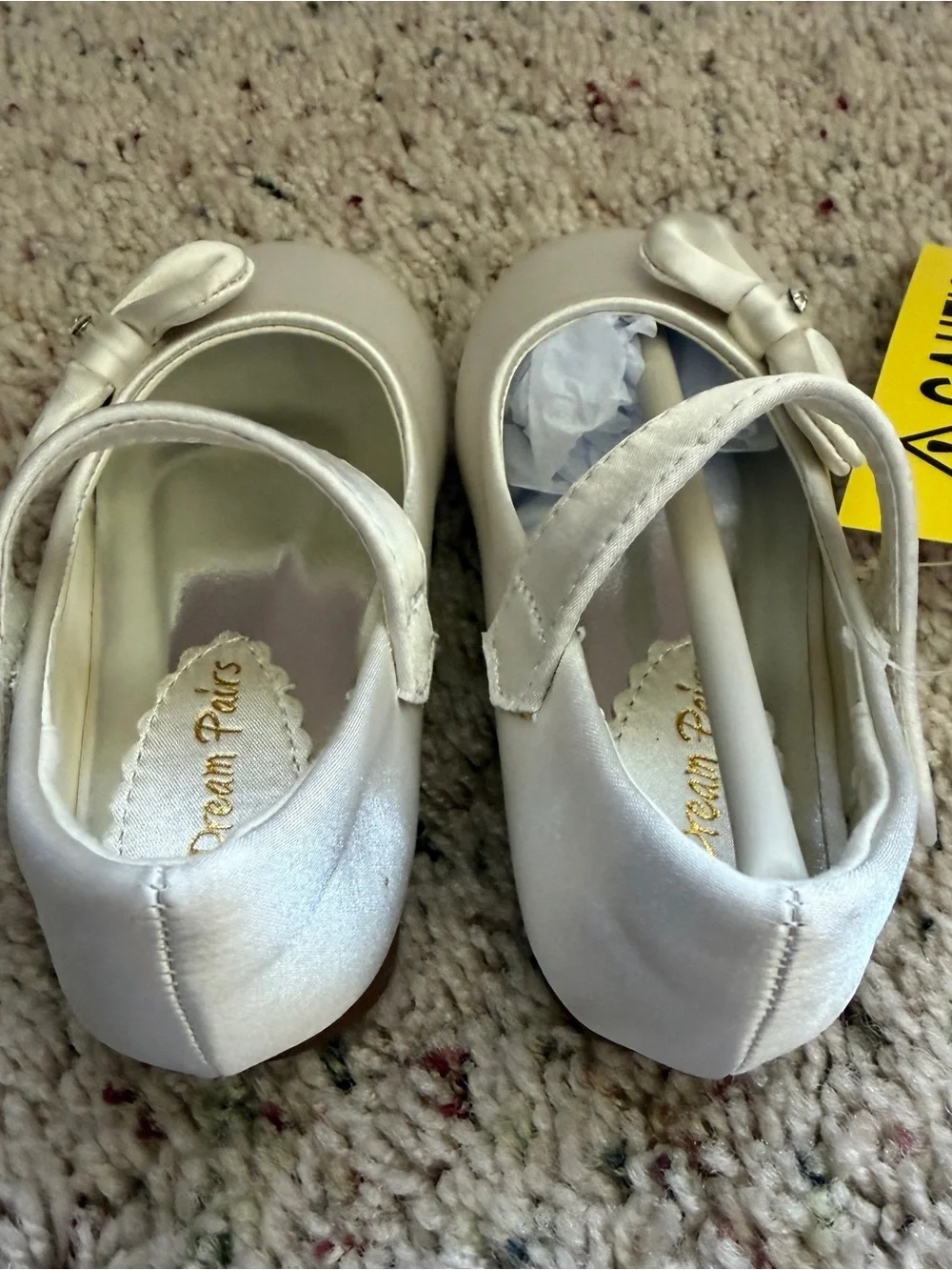 Dream Pairs Babt Girls' Ivory Bow Mary Jane Shoes 4T